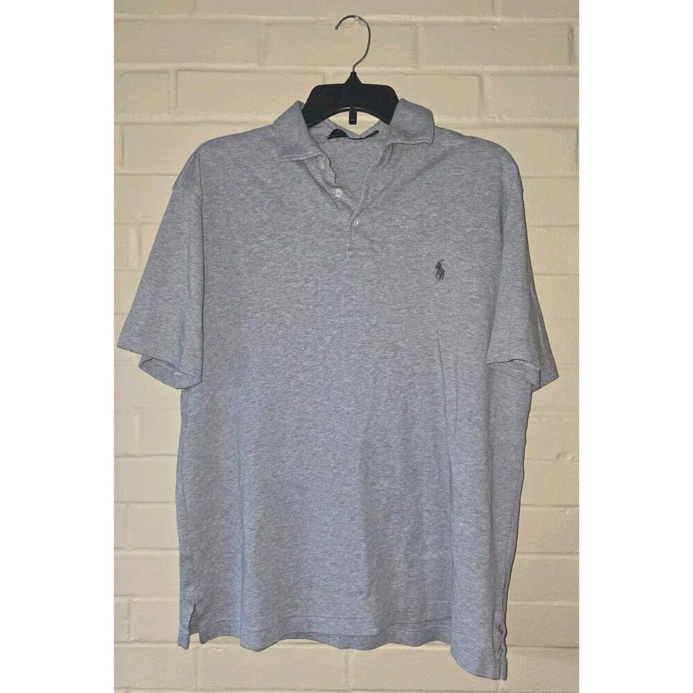Ralph Lauren Gray Pony Casual Mens Short Sleeve Polo Shirt Size XL